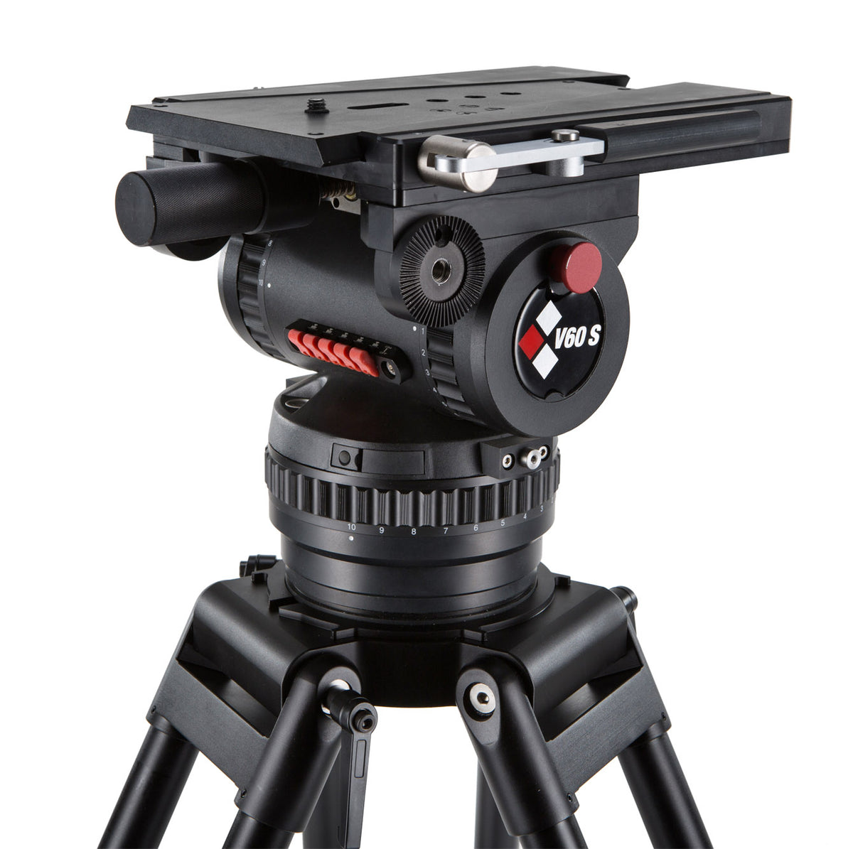 Camgear V60 Studio/OB Fluid Head met dubbele PB-3 Telescopic Pan Bar