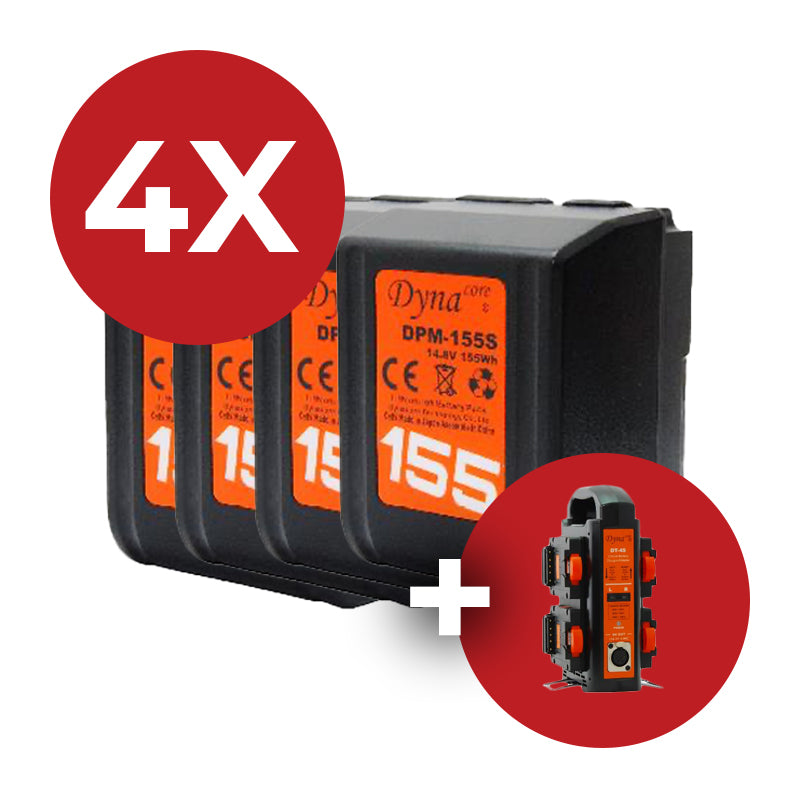 Dynacore 4x DPM-155S Tiny Batteries + GRATIS 1x DT-4S Charger