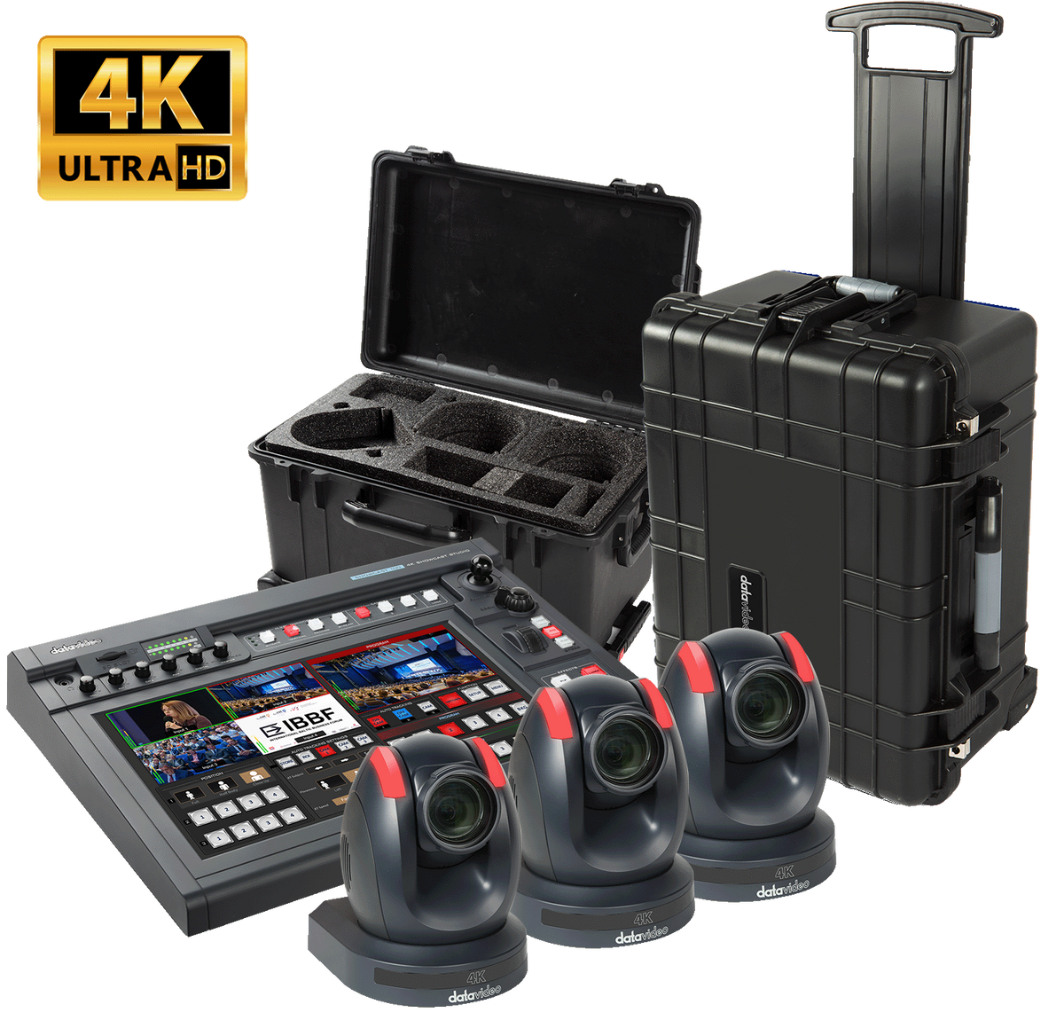 SHOWCAST 100 in a HC-850 case with 3x PTC-280's in a HC-800 case