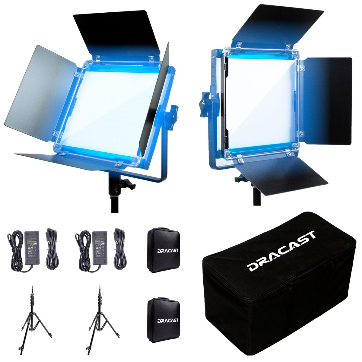 Dracast X Series LED500 Daylight LED 2 Light Kit with Nylon Padded Travel Case