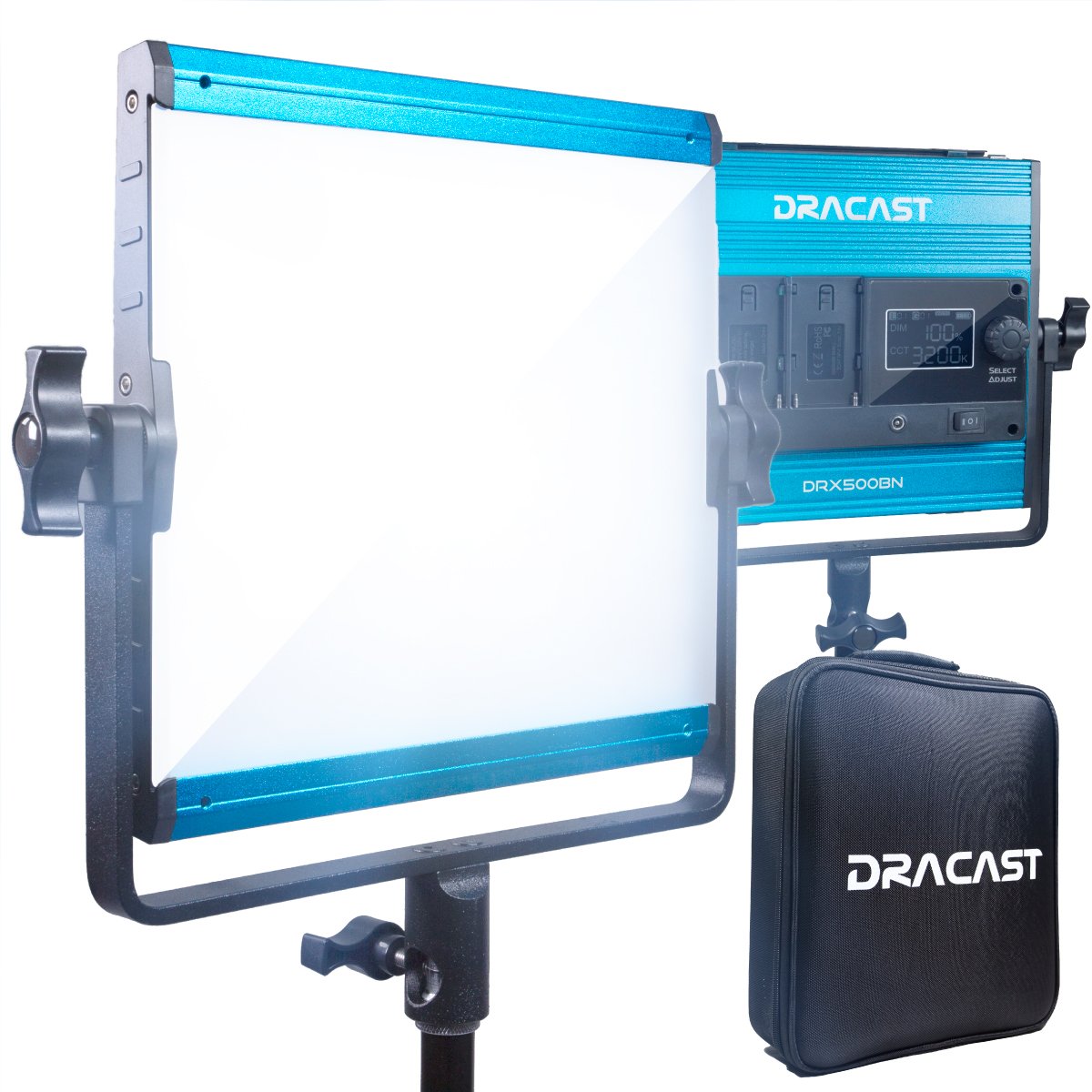 Dracast X Series LED500 Daylight LED 3 Light Kit with Injection Molded Travel Case