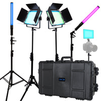 Dracast X Series Bi-Color LED Light Kit with Injection Molded Travel Case (x2 DRX500RGB, x1 DRX240RGB, x2 DRXLT400)