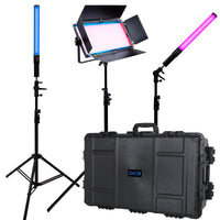 Dracast X Series Bi-Color LED Light Kit with Injection Molded Travel Case (x1 DRX1000RGB, x2 DRXLT400)