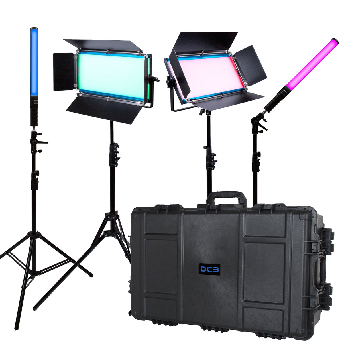 Dracast X Series Bi-Color LED Light Kit with Injection Molded Travel Case (x2 DRX1000RGB, x2 DRXLT400)