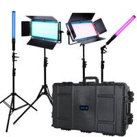 Dracast X Series Bi-Color LED Light Kit with Injection Molded Travel Case (x2 DRX1000RGB, x2 DRXLT400)