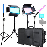 Dracast X Series Bi-Color LED Light Kit with Injection Molded Travel Case (x2 DRX1000RGB, x1 DRX240RGB, x2 DRXLT400)