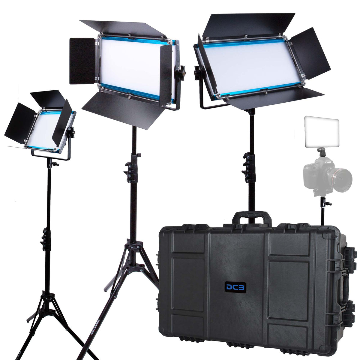 Dracast X Series Bi-Color LED Light Kit with Injection Molded Travel Case (x1 DRX500BN, x2 DRX1000BN, x1 DRX240B)