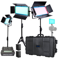 Dracast X Series RGBWW LED Light Kit with Injection Molded Travel Case (x1 DRX500RGB, x2 DRX1000RGB, x1 DRX240RGB)