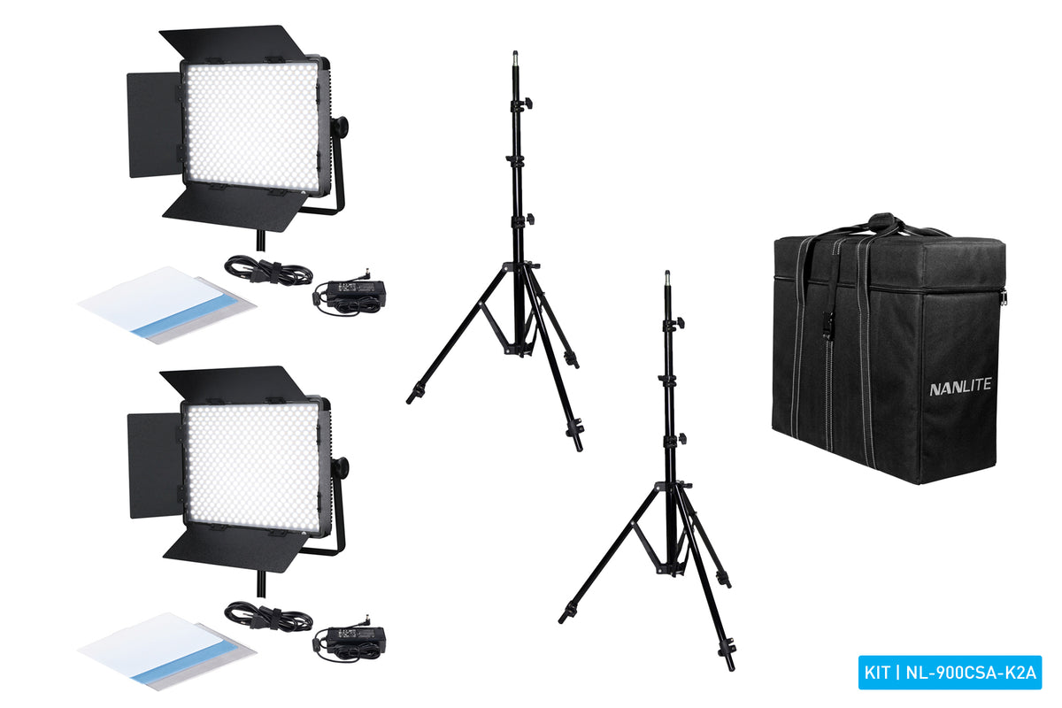 Nanlite 900-CSA bi-color dual kit (w/ case & light stand)