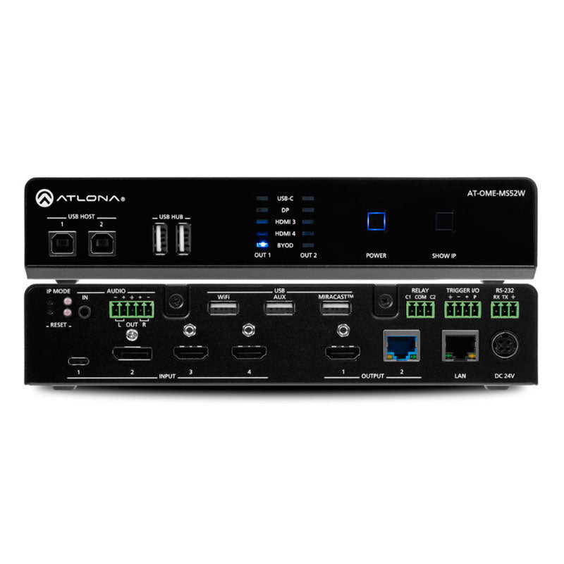 Atlona AT-OME-MS52W-EU Omega 5 x 2 4K multi-format switch HDMI, USB-C en DisplayPort