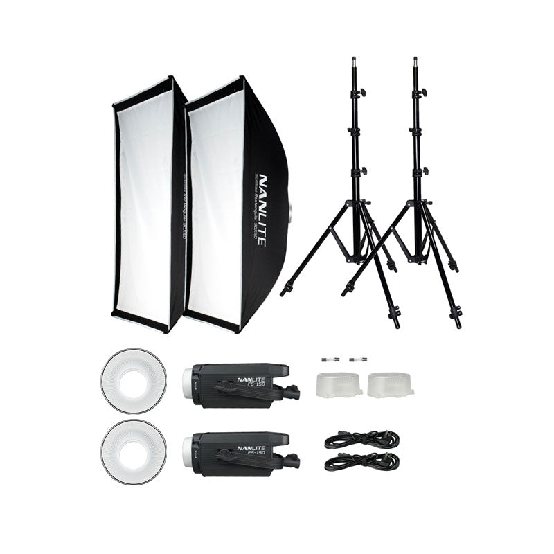 Nanlite FS150 LED dual kit (w/ light stand and softbox)