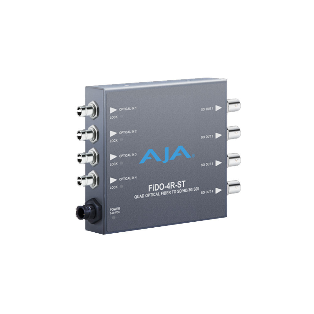 AJA FiDO-4R-ST, 4-Channel Single-Mode ST Fiber to 3G-SDI Receiver