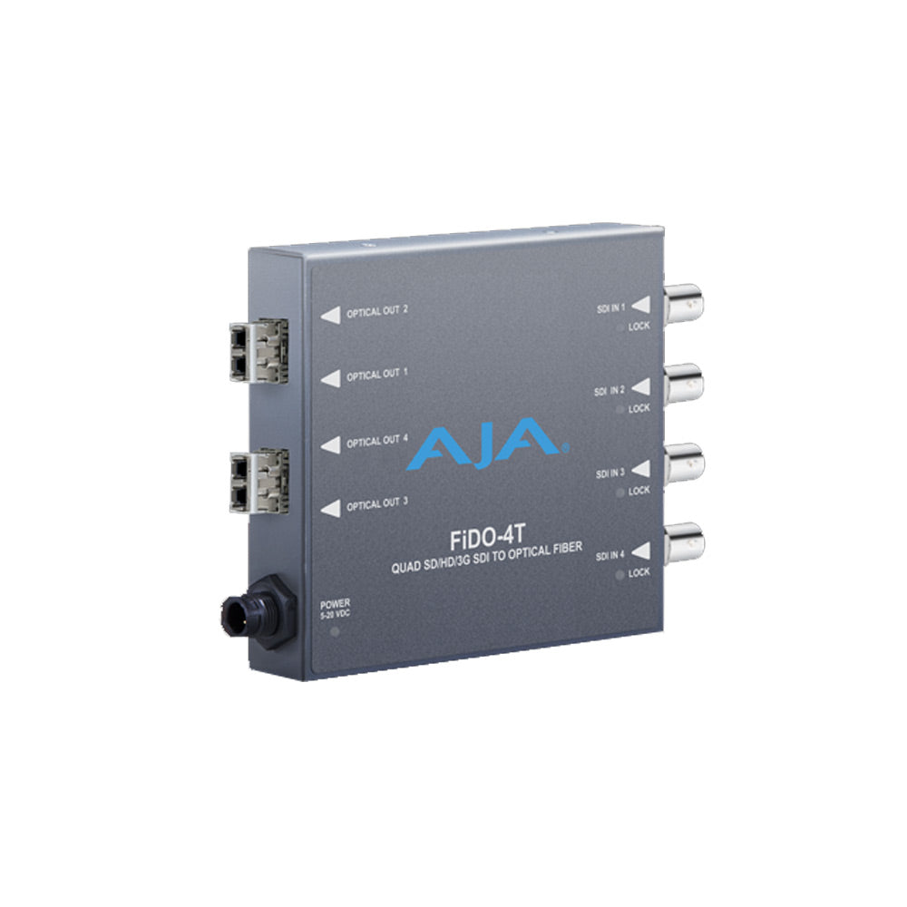 AJA FiDO-4T, 4-Channel 3G-SDI to Single-Mode LC Fiber Transmitter