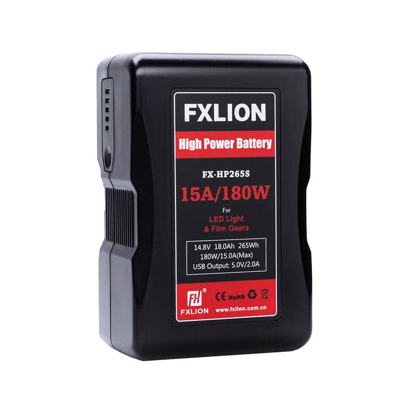FXLion FX-HP265S High Power V-mount Batterij (14.8V/18.0Ah/265Wh)