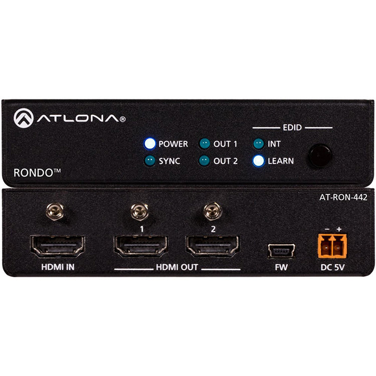 Atlona Rondo 442 4K/HDR HDMI Distributieversterker met 2 Outputs