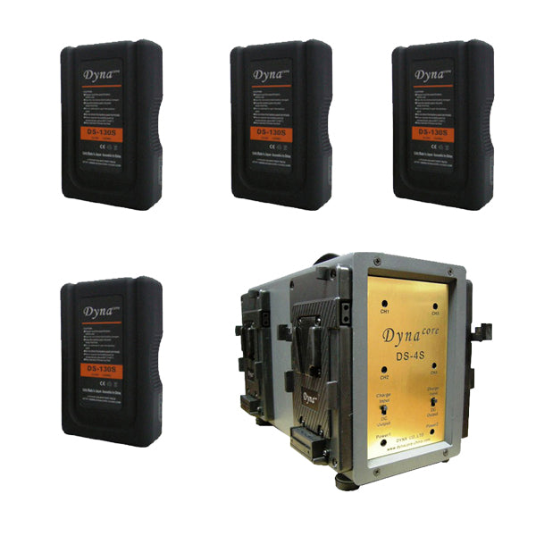 Dynacore 4x DS-130S 133Wh Accu's + D-4S Quadlader